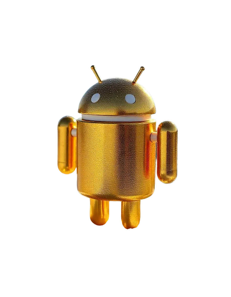 Freepik Golden Android Logo Profile View Sparkling On A Sn 64914 215737